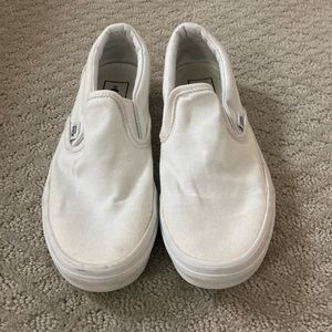 White Slip On Vans!